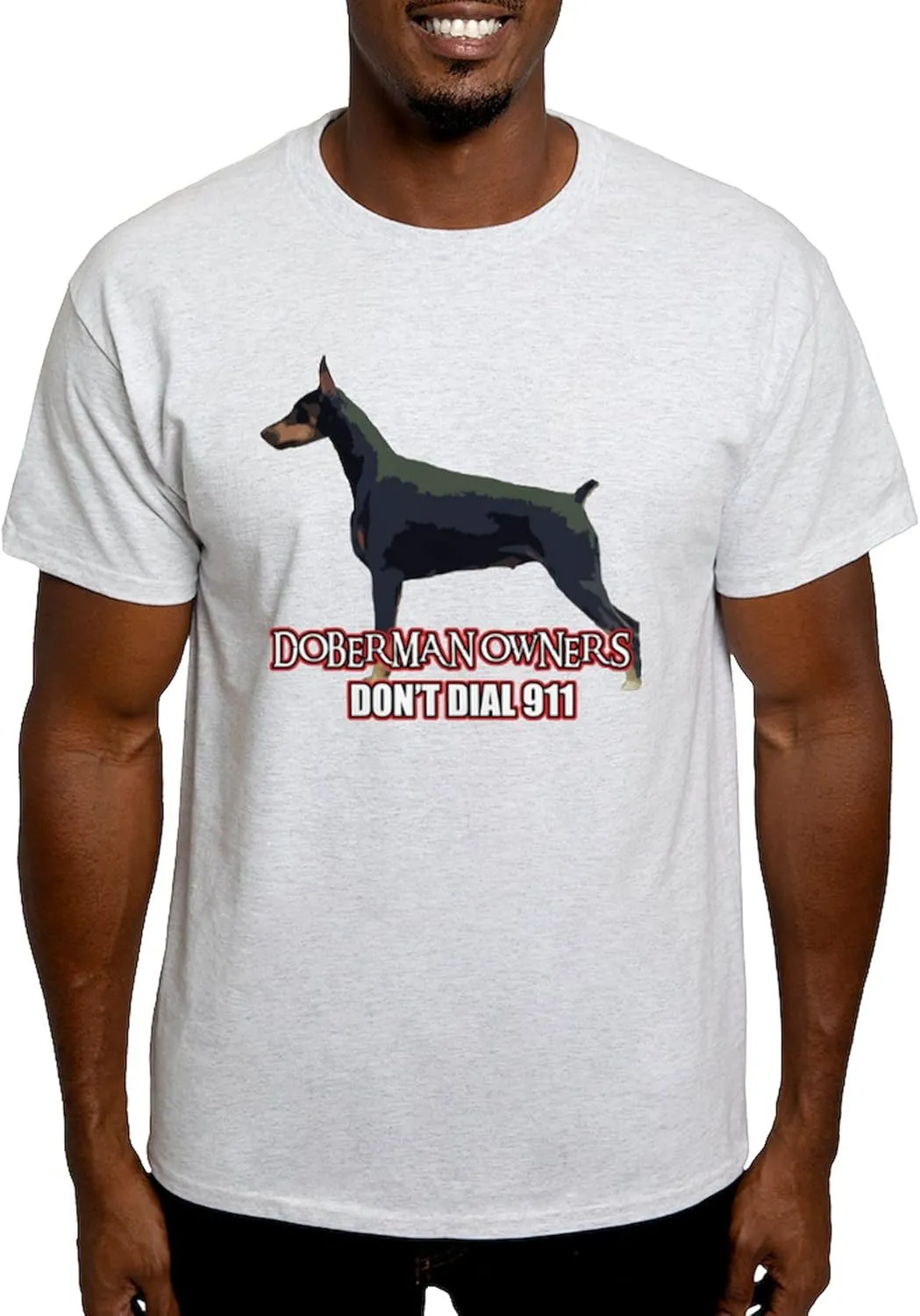 Shirt Men's 100% Cotton$ Classic Graphic Light T-Shirt CafePress Doberman diversity justice sac turmoil planet specialize Owners Don't Dial 91 Light T 