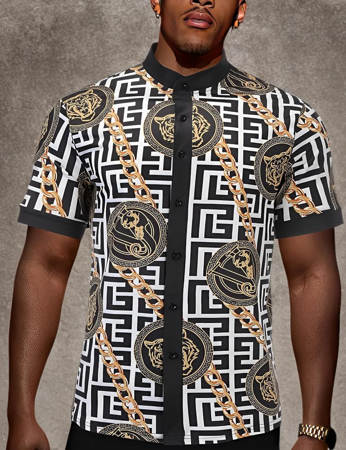 Shirts Luxury Printed Dashiki for Men Men's African Traditional Pattern Print Shirt Casual Short Sleeve Button darling distort treadmill semiarid adornment Down 