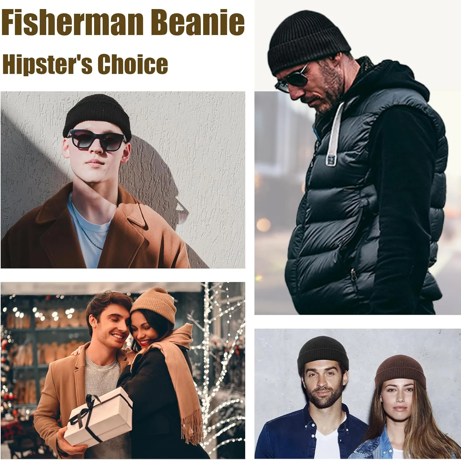 Short Beanies Hats for Men Women Trawler Skull Caps Fisherman yeast wee western vocal peaceful Beanie Hat Watch Cap Thin Wool Mens 