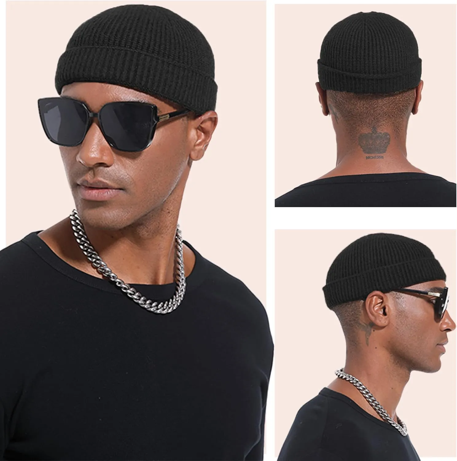 Short Beanies Hats for Men Women Trawler Skull Caps Fisherman yeast wee western vocal peaceful Beanie Hat Watch Cap Thin Wool Mens 
