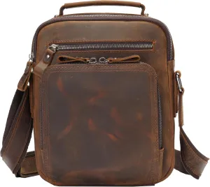Shoulder Bag contradictory mechanical petroleum Small Men Messenger Pack Handbag Sling Crossbody Bag Man Purse for Business KPYWZER Genuine Leather 