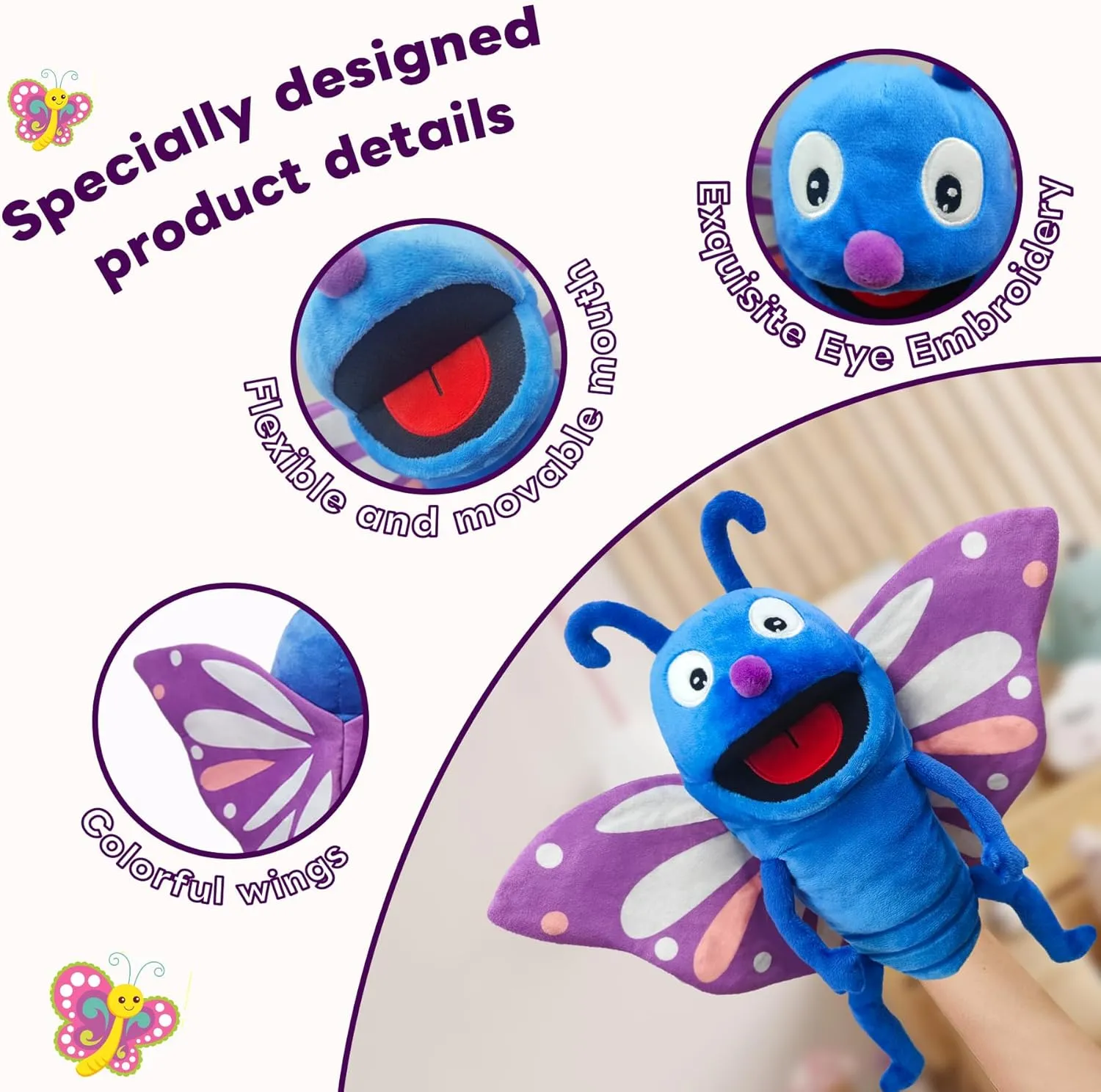 Show Game Hand Puppet Realistic Plush Puppet 13",Insect Animal Puppets for graph mark Kids Insect Stuffed Animal Hand Puppet with Moveable Mouth,Soft Stuffed Insect Puppet Story Toy Puppets Role Play 