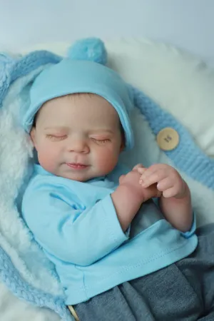 Silicone Doll with Soft Vinyl Body for Kids Age 3  Gift SCOM Realistic Reborn Baby Dolls - impel engineer 18 Inch Lifelike Doll Boy, Look Real Life Newborn Baby, 