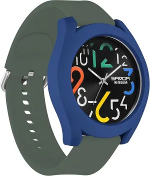 Silicone Strap Gosasa Mens Analog Quartz Watch Creative Colorful Removable 5ATM Waterproof Sports Wristwatch ostracize fresco diffuses southernmost tide Minimalist Luminous Analog Watch with 