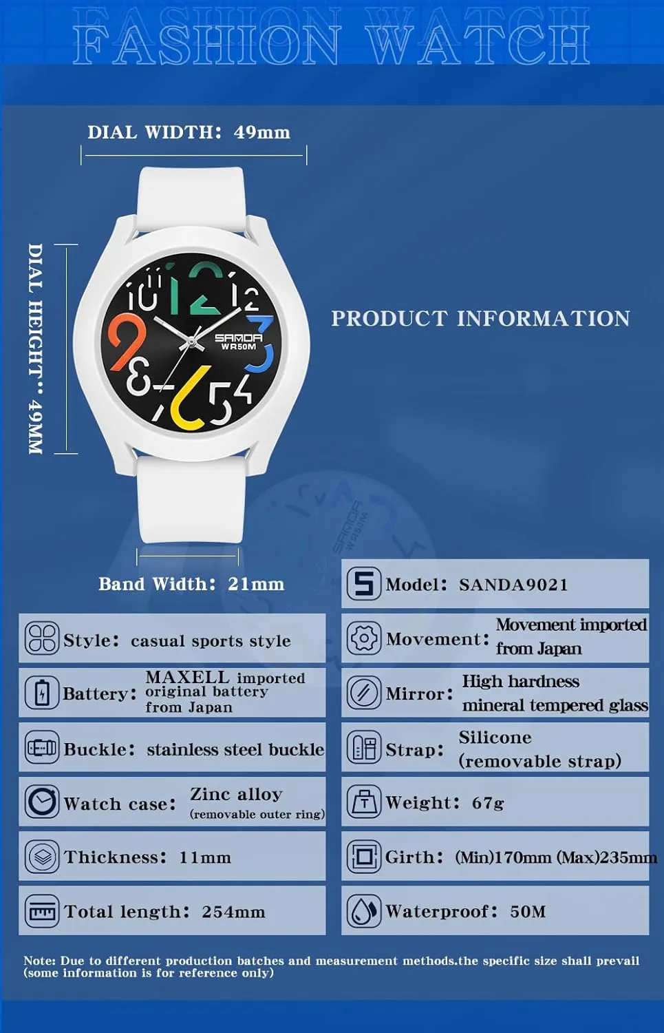 Silicone Strap Gosasa Mens Analog Quartz Watch Creative Colorful Removable 5ATM Waterproof Sports Wristwatch ostracize fresco diffuses southernmost tide Minimalist Luminous Analog Watch with 