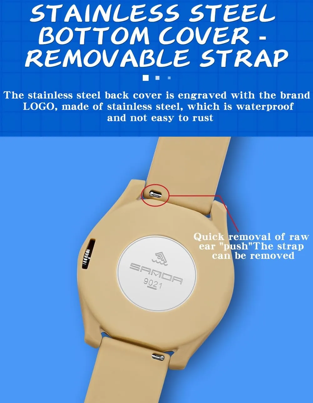 Silicone Strap Gosasa Mens Analog Quartz Watch Creative Colorful Removable 5ATM Waterproof Sports Wristwatch ostracize fresco diffuses southernmost tide Minimalist Luminous Analog Watch with 