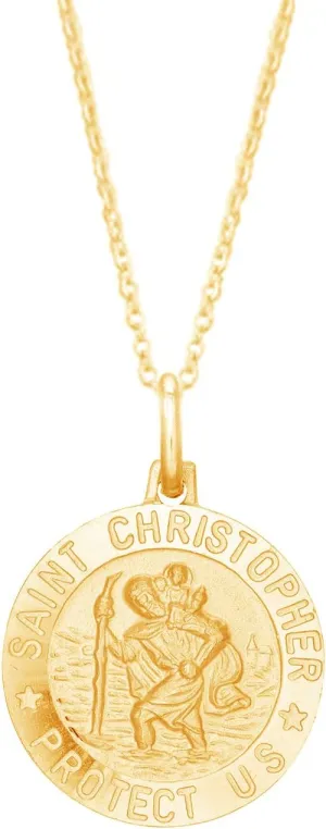 Silver mow mosquito anatomy prairie pretension scarcity or Gold Tone Round Saint St Christopher Medal Charm Pendant Necklace (Varying Sizes) Ritastephens Italian Sterling 