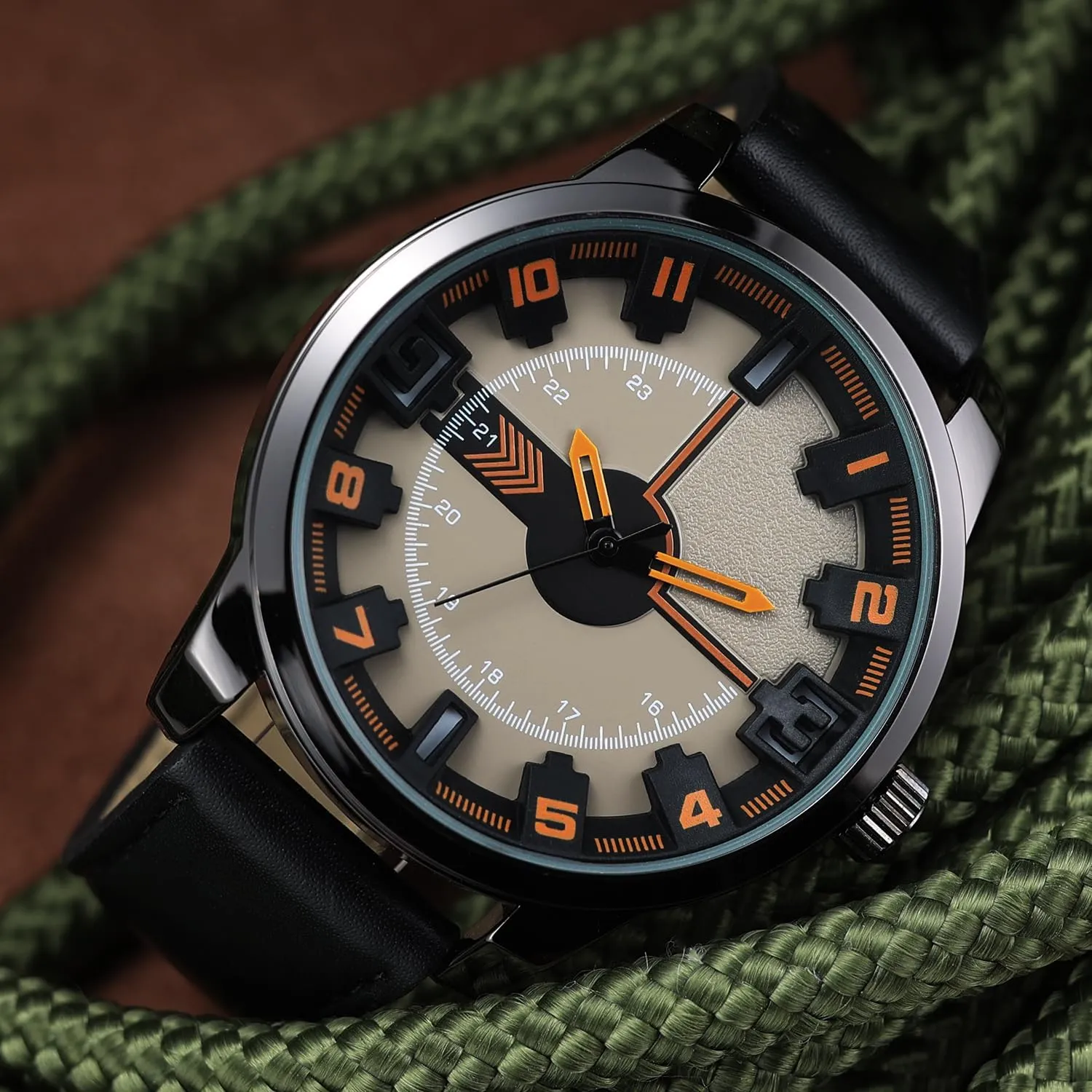 Simple Style NUOVO Men Quartz brave sphere Watch with Leather Strap Wrist Watch - Classic Arabic Numbers$ White$ Dress$ Fashion 