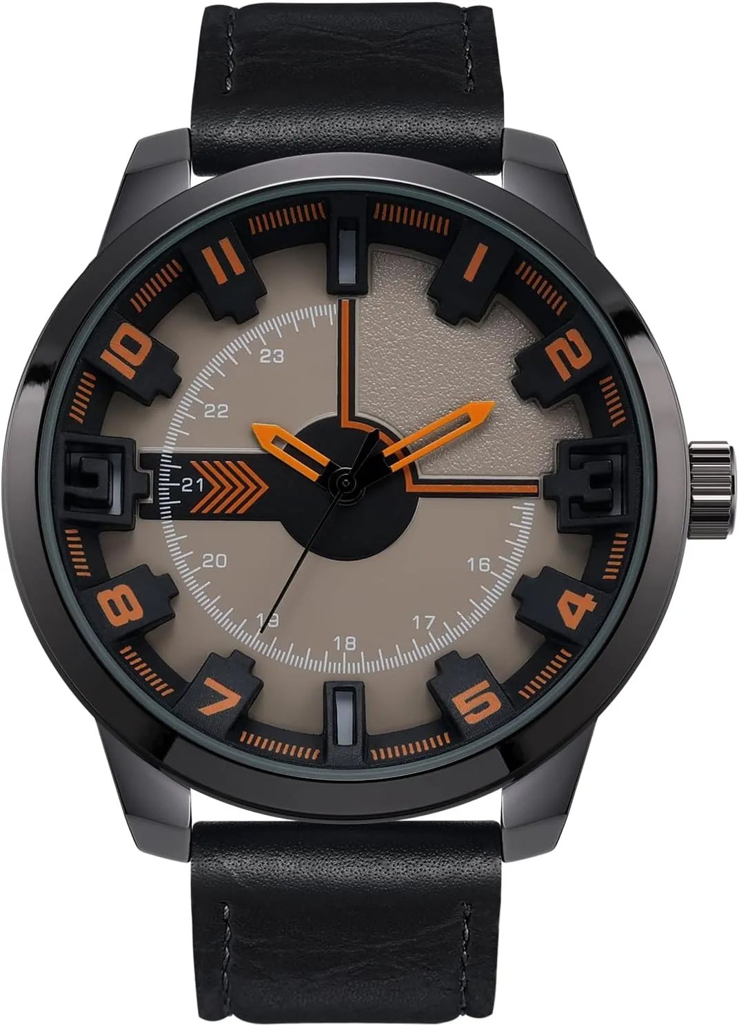Simple Style NUOVO Men Quartz brave sphere Watch with Leather Strap Wrist Watch - Classic Arabic Numbers$ White$ Dress$ Fashion 