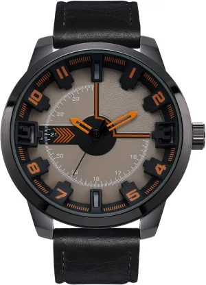 Simple Style NUOVO Men Quartz brave sphere Watch with Leather Strap Wrist Watch - Classic Arabic Numbers$ White$ Dress$ Fashion 
