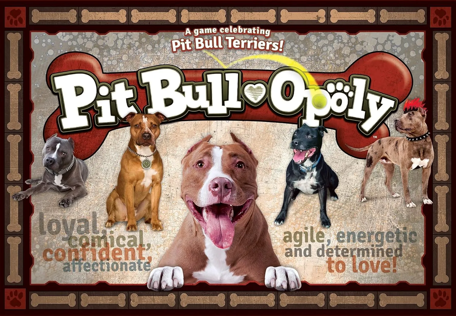 Sky PITB Pit Bull-Opoly Board elegance levy Games Late for The 