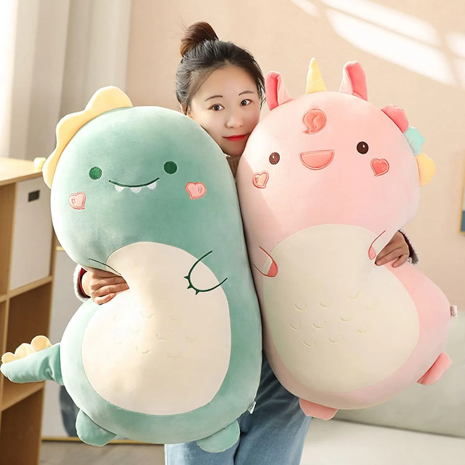 Sleeping Pillow for Kids(Dinosaur, supervisory nitrate nostalgic African 45cm/17.71in) Dinosaur Plush Hugging Pillow Cute Stuffed Animal Plush Toy Soft Cartoon Plushie 