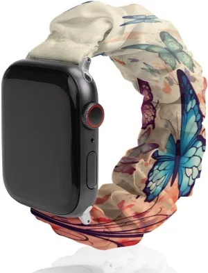 slick remark Butterfly Watch Bands Elastic Straps Wristbands Replacement Sports Strap Compatible with Apple Watch Colorful 