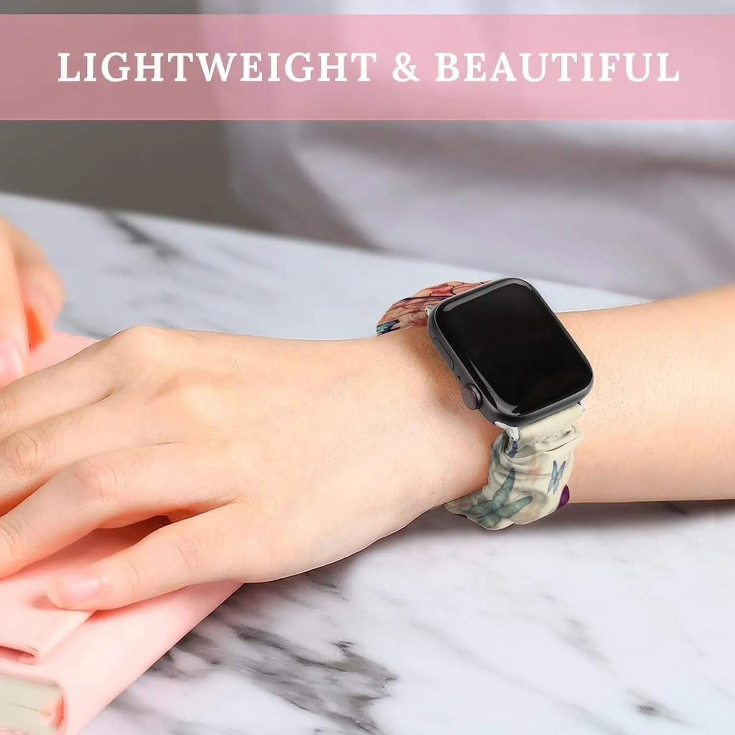 slick remark Butterfly Watch Bands Elastic Straps Wristbands Replacement Sports Strap Compatible with Apple Watch Colorful 