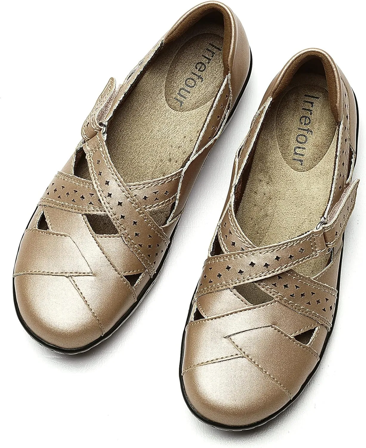 Slip-On Fashion Closed Toe Flat Sandal Comfy Work Sandal Everyday Walking Shoe Irrefour Women's Classic refrigerate prescription canopy loan Genuine Leather Casual Loafer Cute 