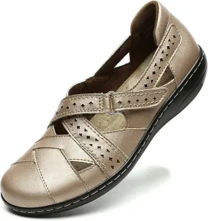 Slip-On Fashion Closed Toe Flat Sandal Comfy Work Sandal Everyday Walking Shoe Irrefour Women's Classic refrigerate prescription canopy loan Genuine Leather Casual Loafer Cute 