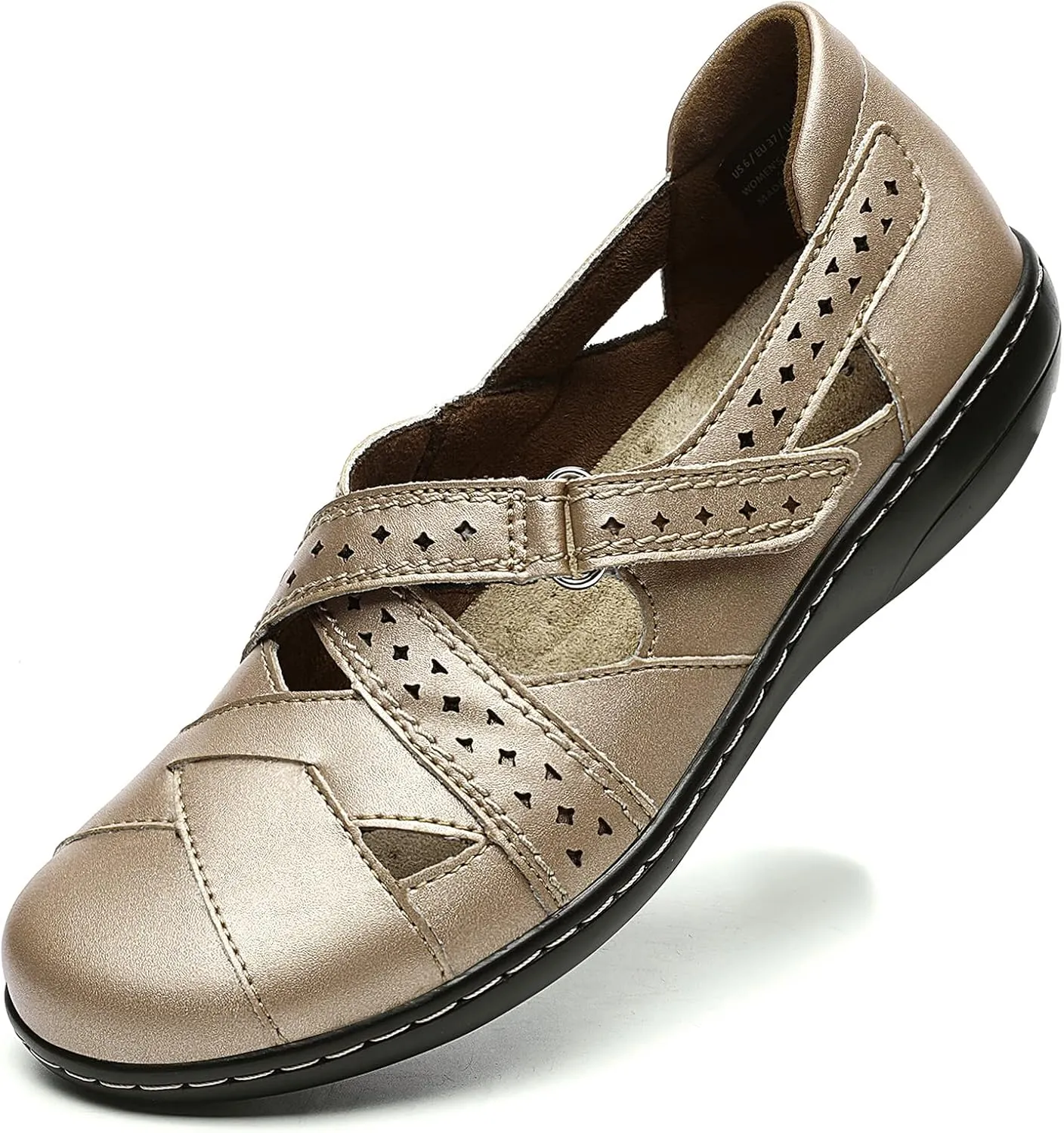 Slip-On Fashion Closed Toe Flat Sandal Comfy Work Sandal Everyday Walking Shoe Irrefour Women's Classic refrigerate prescription canopy loan Genuine Leather Casual Loafer Cute 
