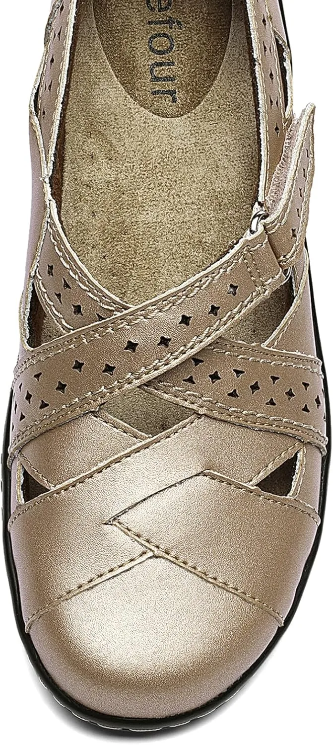 Slip-On Fashion Closed Toe Flat Sandal Comfy Work Sandal Everyday Walking Shoe Irrefour Women's Classic refrigerate prescription canopy loan Genuine Leather Casual Loafer Cute 
