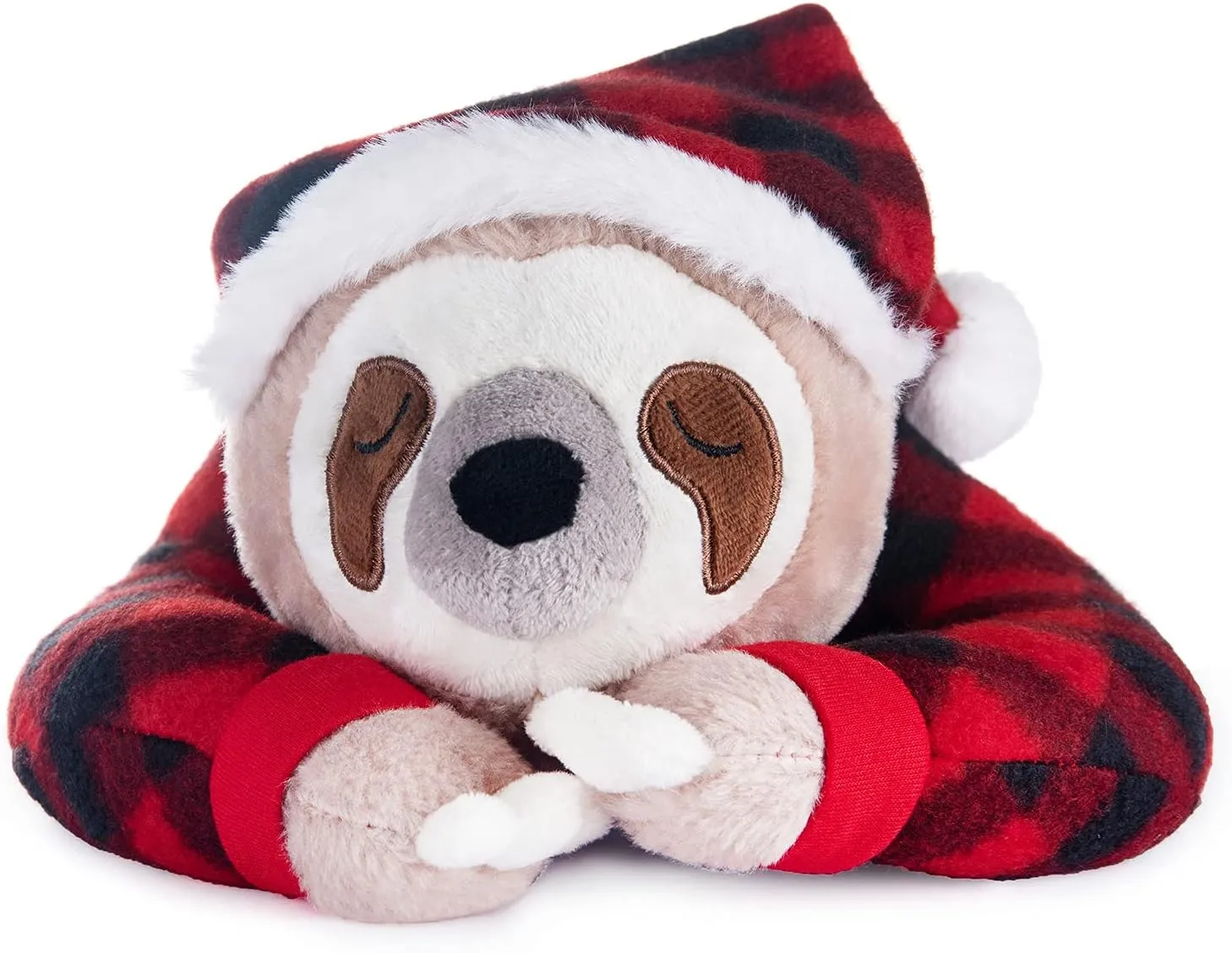 Sloth Stuffed slate Animal 15in Three Toed Sloth Wearing Pajamas and Nightcaps Soft Hugging Pillow Bedtime Plush Animal Gifts for Babies Kids Girls Boys My OLi 