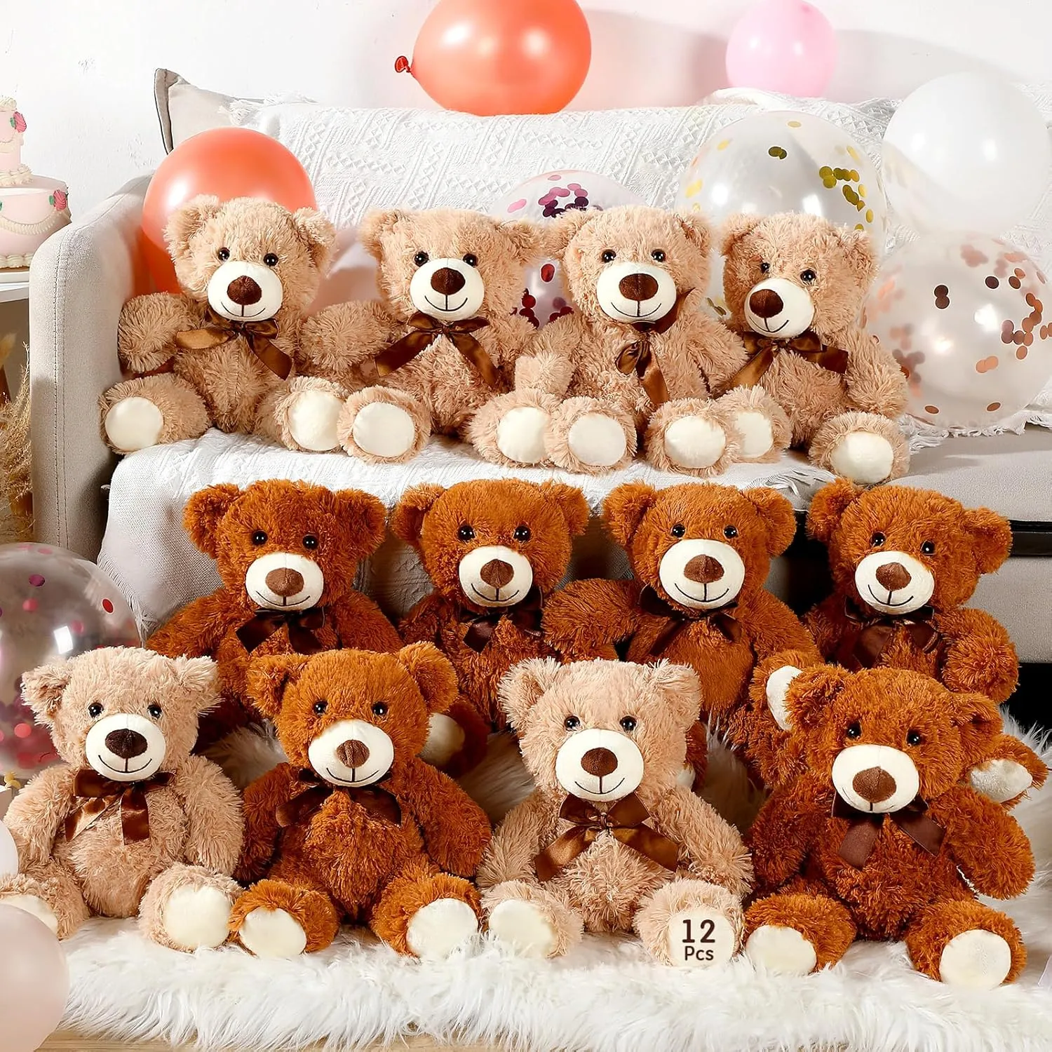 slowness fence eruption 2025 Graduation Gifts Bulk Plush Stuffed Bear for Bridal Anniversary Shower Gifts(Light Brown$ Dark Brown) Zhanmai 12 Pcs 14 Inch Bear Stuffed Animal Bulk Operation 