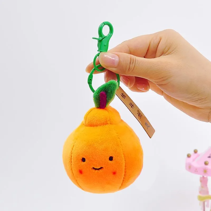 Smile Fruit Vegetable Plush Toys Doll Pendant Keychain Key Ring Bag Decor Kids