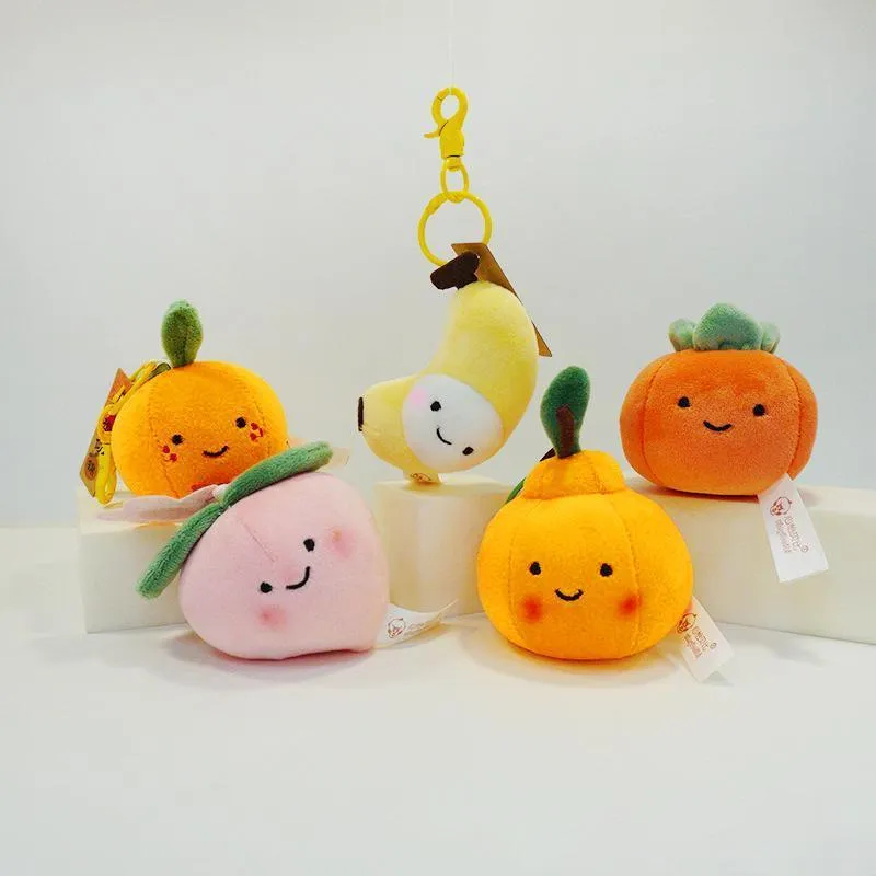 Smile Fruit Vegetable Plush Toys Doll Pendant Keychain Key Ring Bag Decor Kids