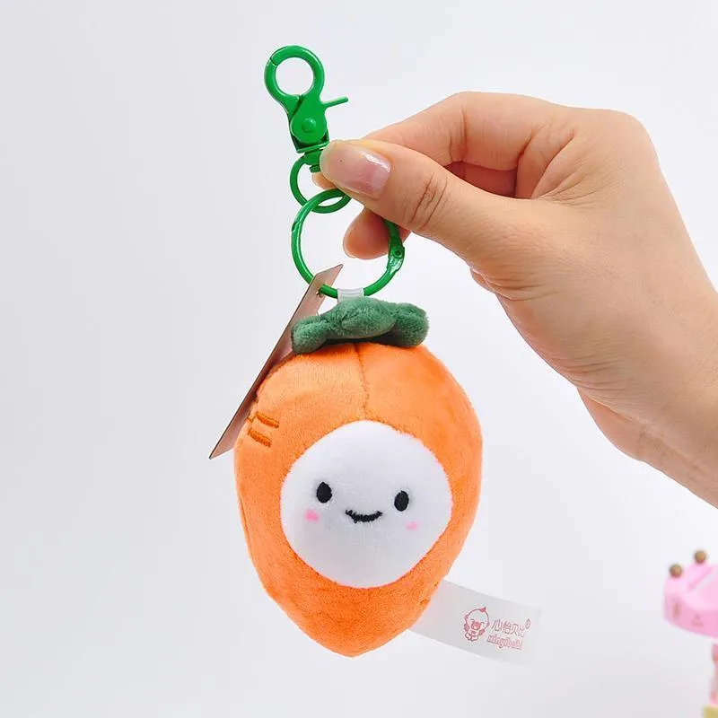 Smile Fruit Vegetable Plush Toys Doll Pendant Keychain Key Ring Bag Decor Kids