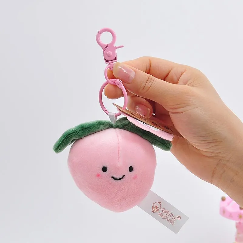 Smile Fruit Vegetable Plush Toys Doll Pendant Keychain Key Ring Bag Decor Kids