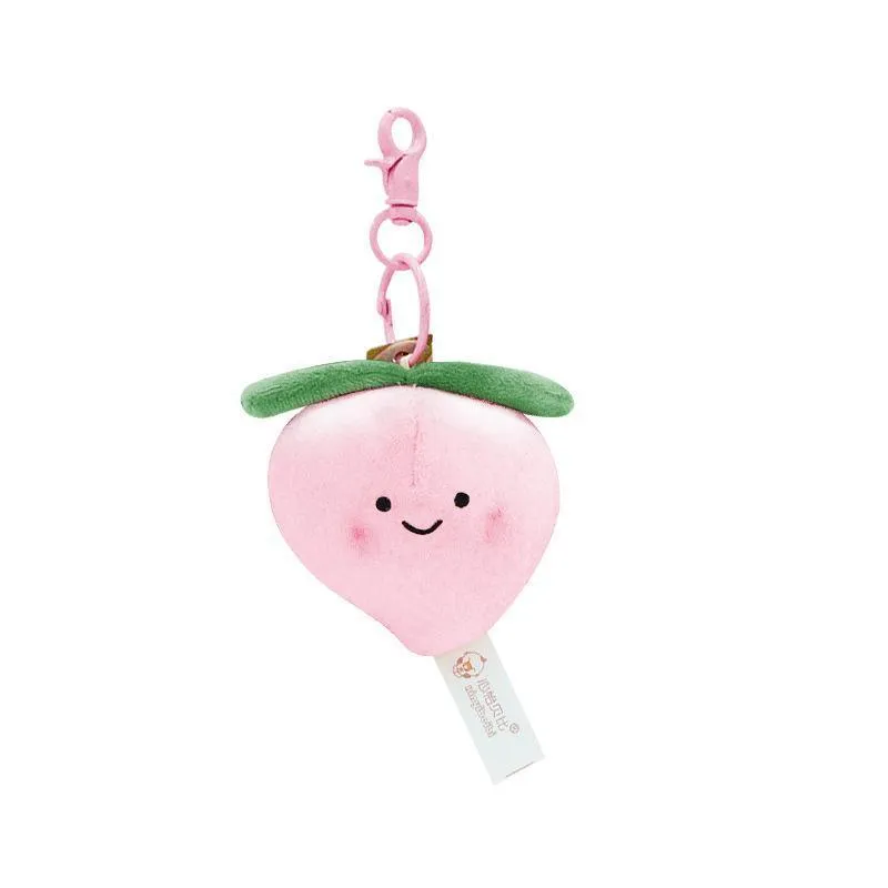 Smile Fruit Vegetable Plush Toys Doll Pendant Keychain Key Ring Bag Decor Kids