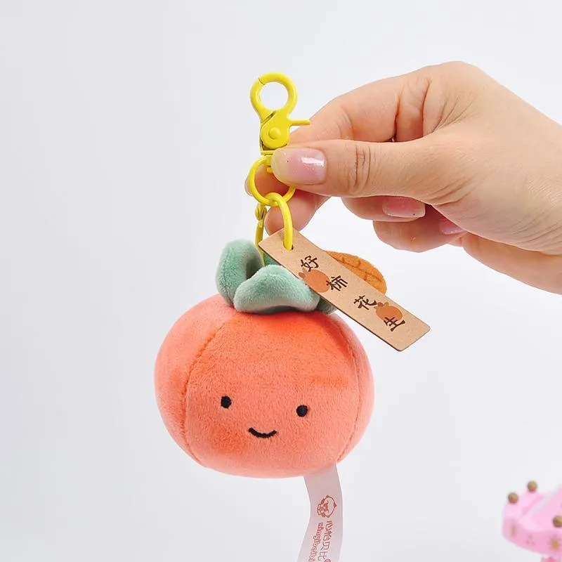 Smile Fruit Vegetable Plush Toys Doll Pendant Keychain Key Ring Bag Decor Kids