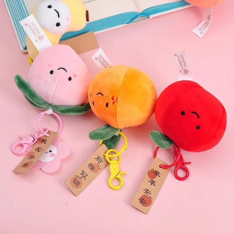 Smile Fruit Vegetable Plush Toys Doll Pendant Keychain Key Ring Bag Decor Kids