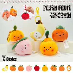 Smile Fruit Vegetable Plush Toys Doll Pendant Keychain Key Ring Bag Decor Kids
