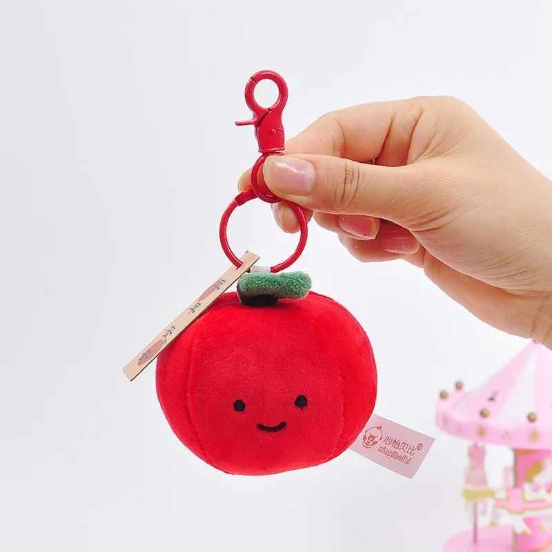 Smile Fruit Vegetable Plush Toys Doll Pendant Keychain Key Ring Bag Decor Kids