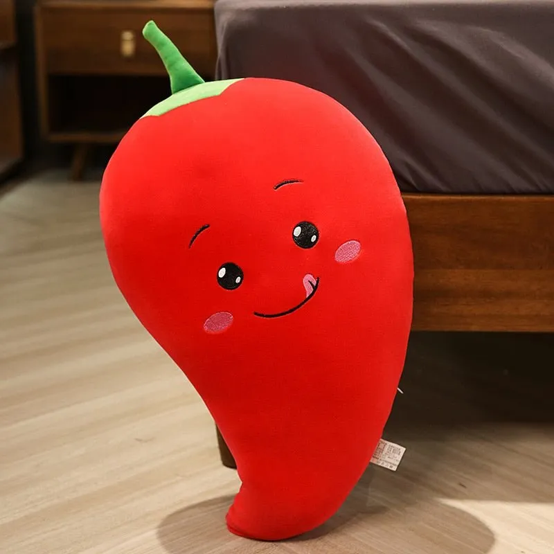 Smiling Carrot and Corn Plush Pillow Dolls
