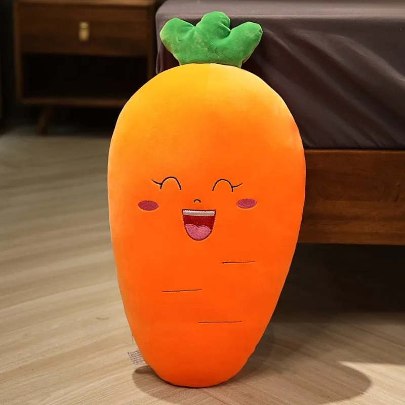 Smiling Carrot and Corn Plush Pillow Dolls