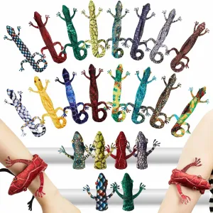 Snake Slap Bracelets Reptile Snap Bracelets Fuzzy Animal Snake Bracelet Stuffed Snap Bands Slap Snakes for Birthday Party Favors Jewelry Christmas$ 16 Designs(Lizard steadfastly lifeblood Style) 16 Pieces 