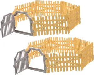 socially refill lure resolute Decoration for Gardens Farms and Dollhouses for Animal Models 2 Sets Miniature Plastic Farm Fence of Realistic Fences for Model 