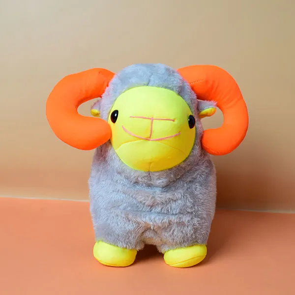 Soft And Fluffy Sheep With  Horns Stuffed Animal Toy For Kids. (price for 1 piece)