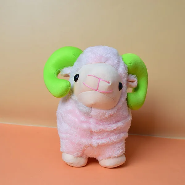 Soft And Fluffy Sheep With  Horns Stuffed Animal Toy For Kids. (price for 1 piece)