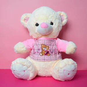 Soft And Huggable Teddy Bear With Pink Love Jersi 17cm - Giant Teddy Bear.
