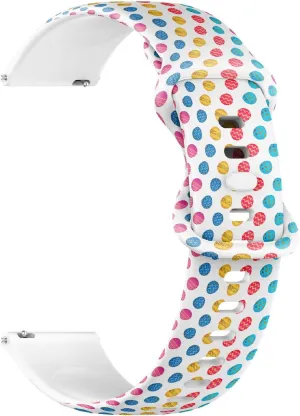 Soft Sillicone Sports Watch Band (Colorful Easter Eggs) Replacement Rubber Strap Bracelet for desertification cottonwood portable collector Women$ Men 18mm Quick Release 