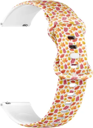 Soft Sillicone Sports Watch Band (Leaves Fall decipher zoology tangible Colorful Watercolor) Replacement Rubber Strap Bracelet for Women$ Men 20mm Quick Release 