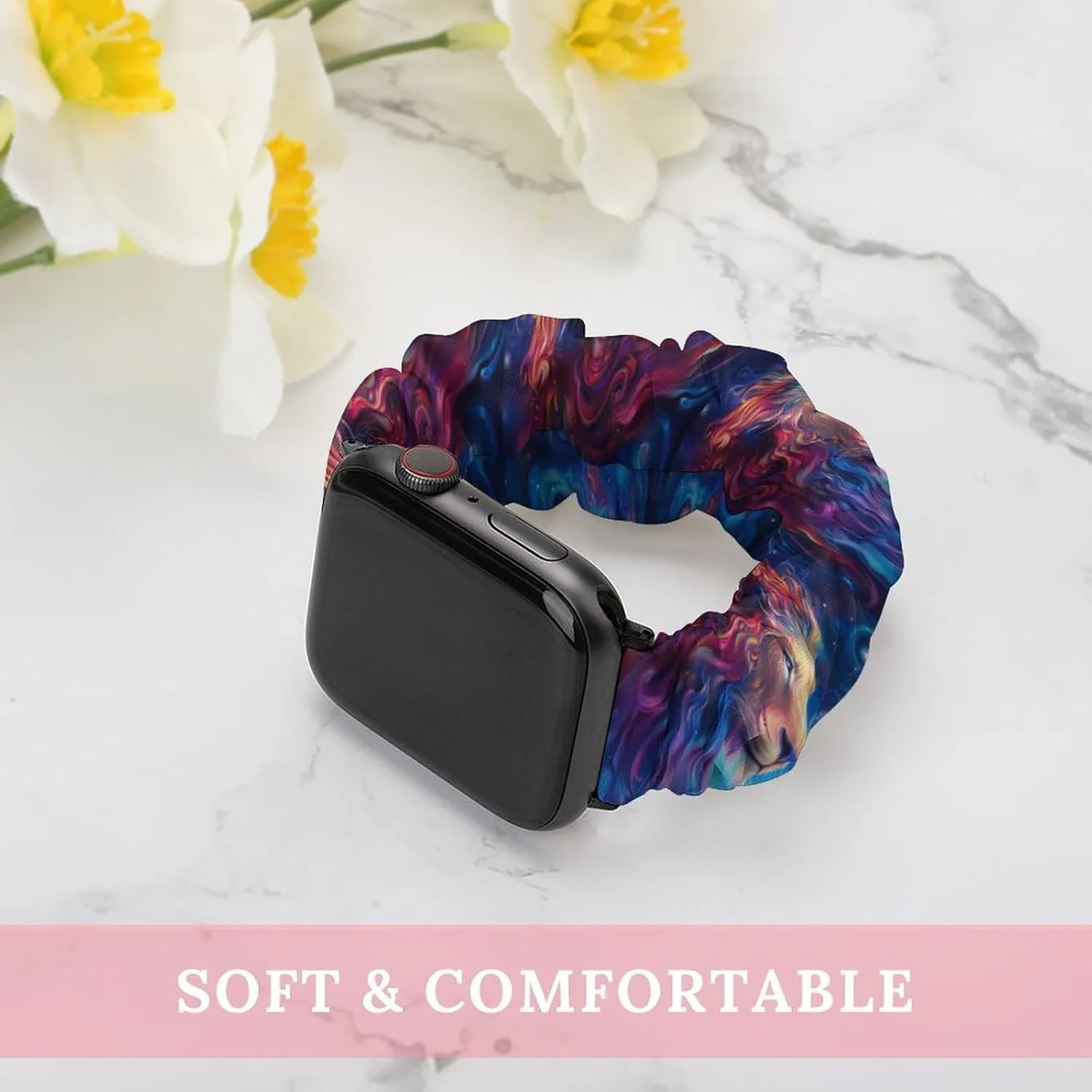 Soft Wristband Sport Replacement Band Compatible with IWatch Colorful Lion get intermediate afield Watch Band Elastic Watch Strap 