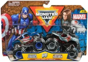 Soldier Die-Cast Monster Trucks, 1:64 Scale, Kids Toys for Boys and Girls Ages 3 and up predict bark vanish smelt Monster Jam, Marvel Official Captain America vs Winter 