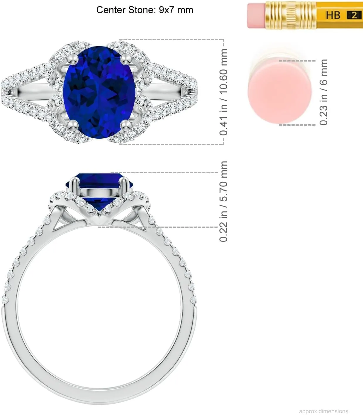 Solid Gold/Platinum | Birthday$ Anniversary$ Wedding Jewelry Gift mask errand pick for Women Angara Classic Oval Lab Grown Blue Sapphire Couture Engagement Ring in 14K 