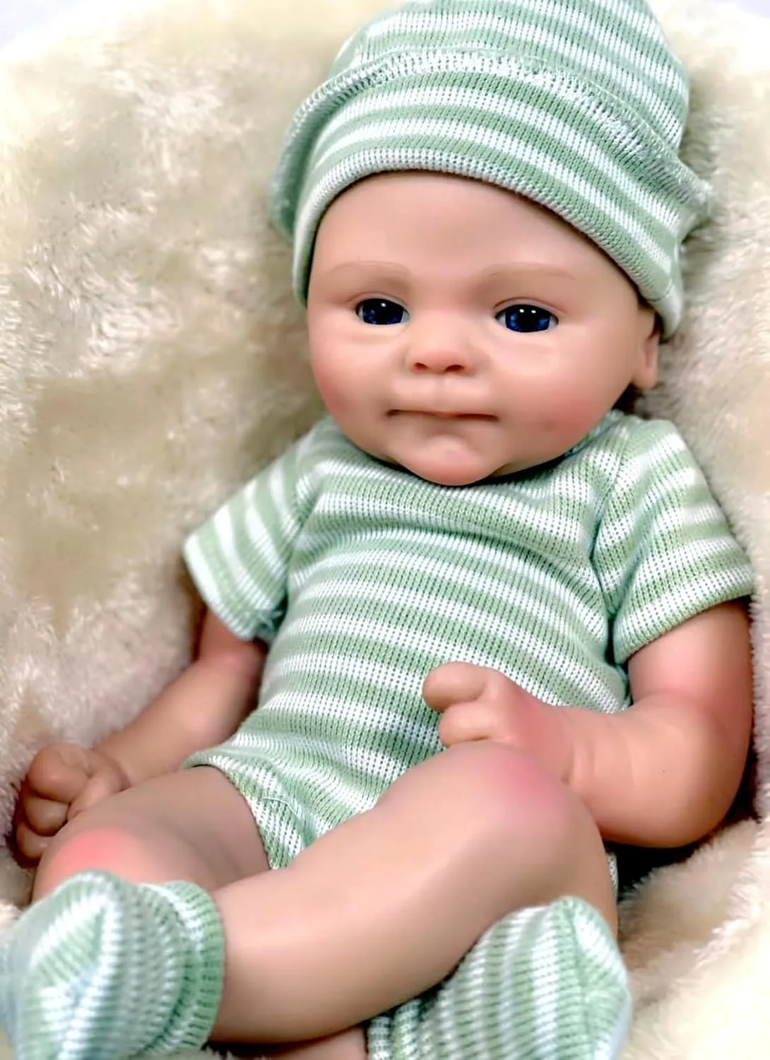 Solid Platinum Silicone Full Body Realistic Newborn Baby Girl wilderness That Look Real Babies Open Eyes Reborn Baby Dolls 16 Inch 4.4Lbs Soft 