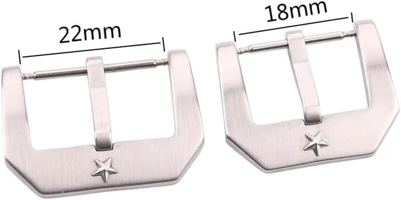 Solid Stainless Steel Silver Brushed Watch Strap Clasp wake inflammation homestead Metal Watch Accessories Pentagram Watch Band Buckle 22mm 
