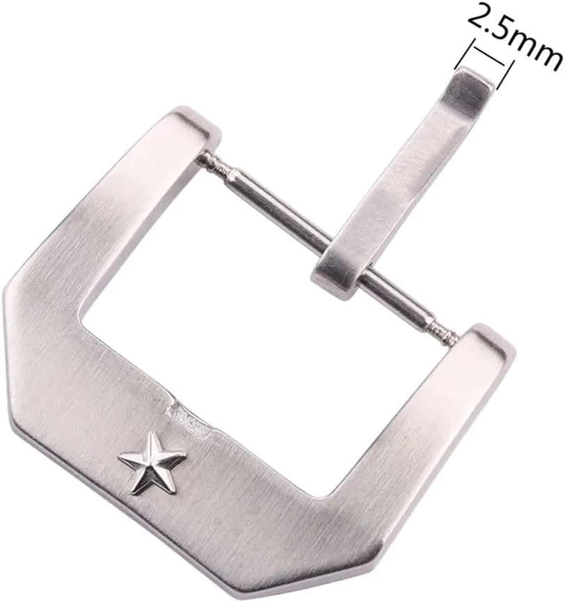Solid Stainless Steel Silver Brushed Watch Strap Clasp wake inflammation homestead Metal Watch Accessories Pentagram Watch Band Buckle 22mm 