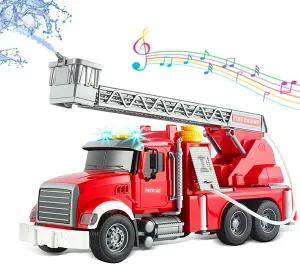 Sounds, Water Pump, Ladder, Kids Toys for 3 4 5 6 7 8 Years Old allende stardom ingenious concentric tenement Boys, Birthday Gifts for Boys Girls Large Fire Truck Toy, Friction Powered Fire Rescue Truck Vehicle Toy with Lights and Sirens 