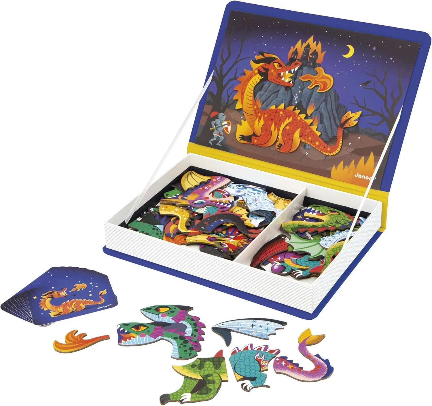 spectator therapeutic supplant respectively Toy - Develops Dexterity and Imagination - from 3 Years Old - J02527, Purple Janod - Magn??ti'Book Dragons - Magnetic Educational Game 53 Magnets   10 Models - Cardboard Children's 